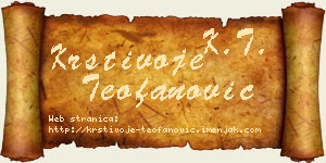 Krstivoje Teofanović vizit kartica